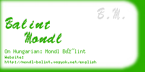 balint mondl business card